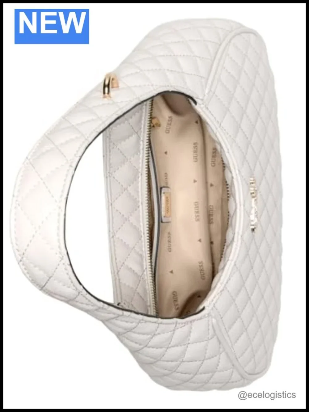 GUESS Atabey Hobo Bag Polyurethane Shoulder Bag with Gold Hardware